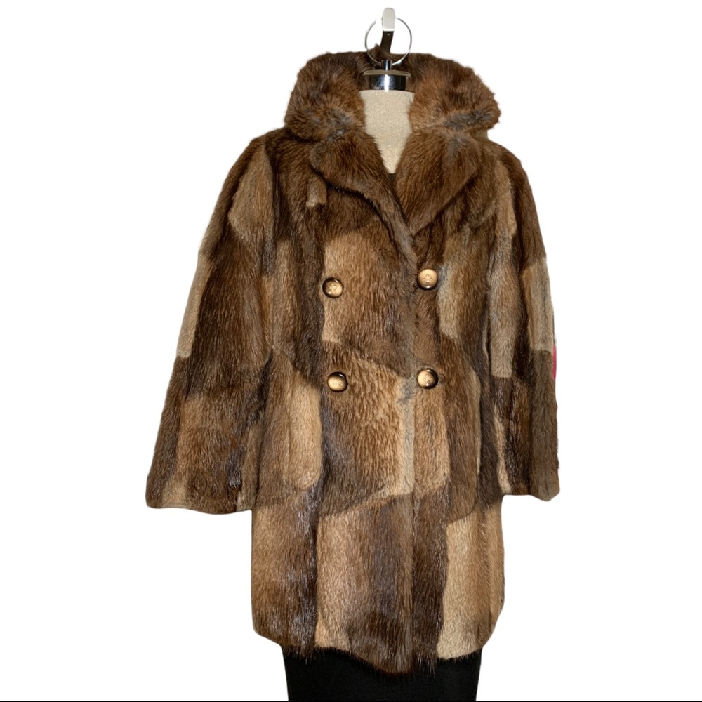 Vintage Luxury Mayfair Furriers Stunning Brown Genuine Fur Coat Size M - Picture 8 of 15